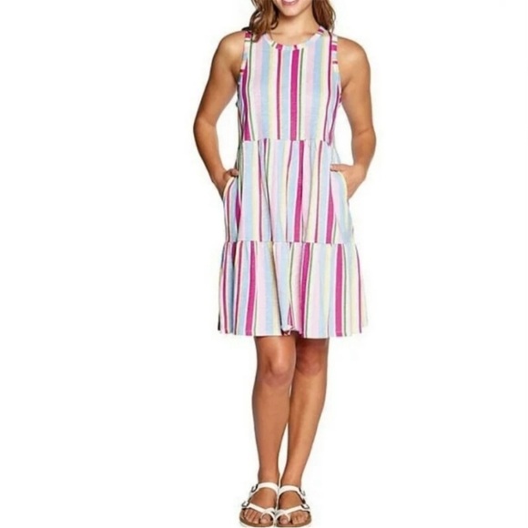 2 for$15 GAP Pink and Purple Tiered Ruffled Sundress - Picture 3 of 12